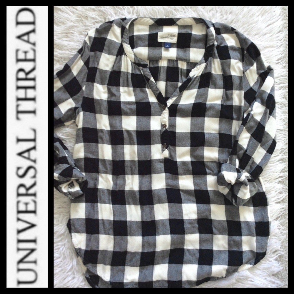 Universal Thread Buffalo Plaid Flannel Popover - image 1